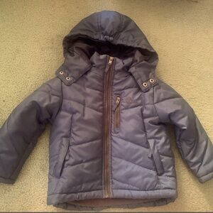 TIMBERLAND Kids Toddler Boys Navy Fleece Lined Puffer Coat Jacket Size XS (2/3)